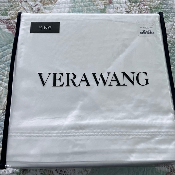 New Vera Wang king sheet set white - Picture 1 of 2